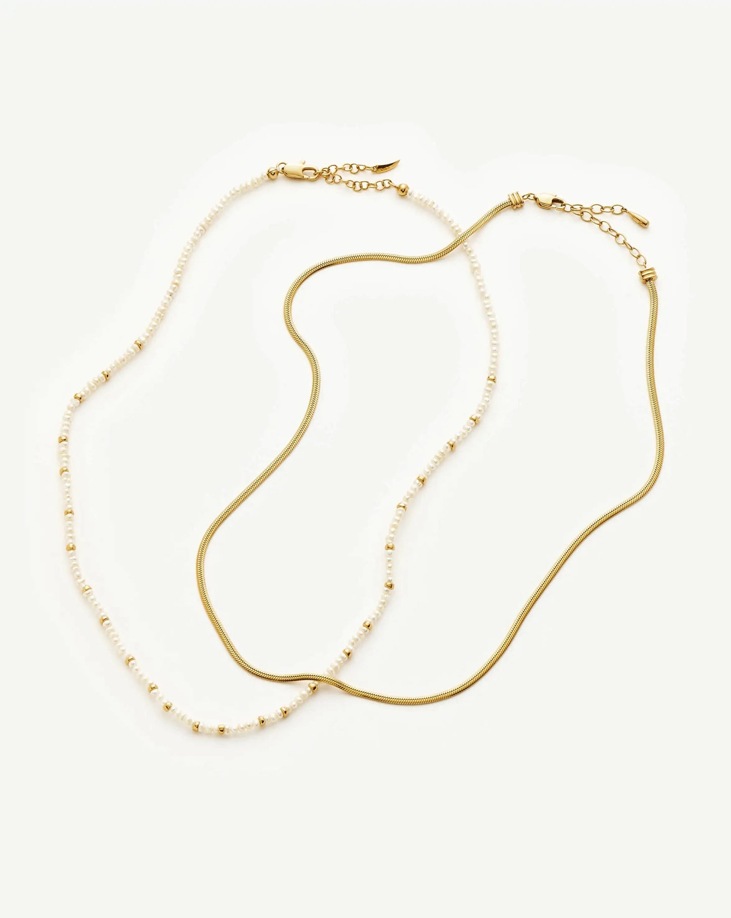 The Everyday Pearl Necklace Set | 18k Gold Plated/Pearl