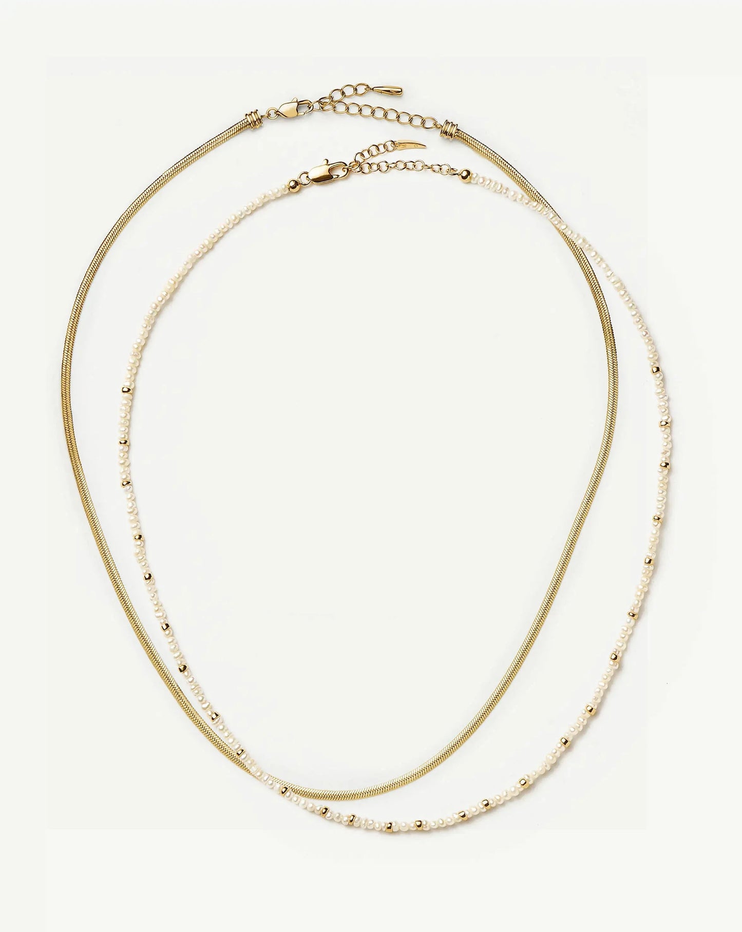 The Everyday Pearl Necklace Set | 18k Gold Plated/Pearl