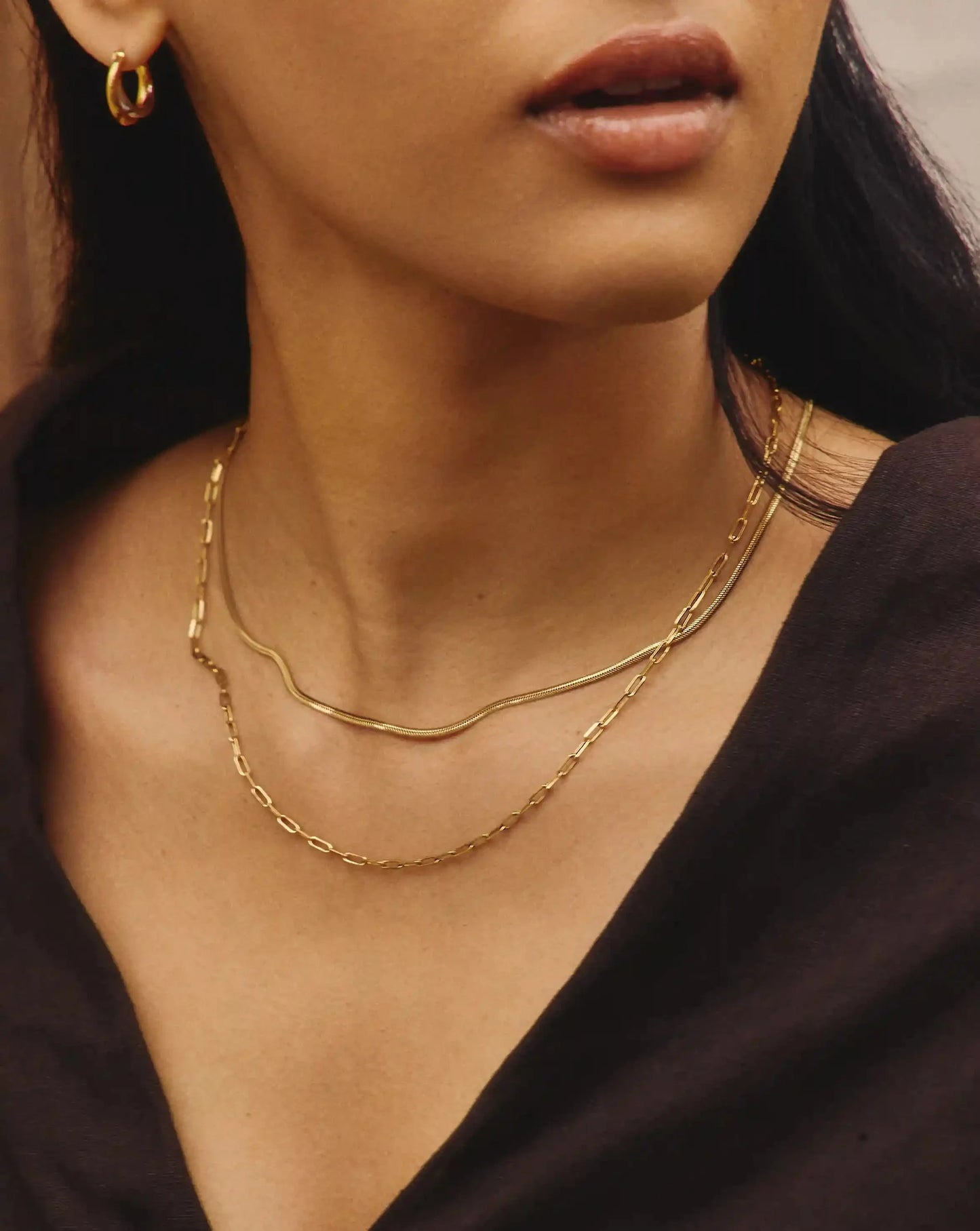 Mini Paperclip Chain Necklace | 18k Gold Plated