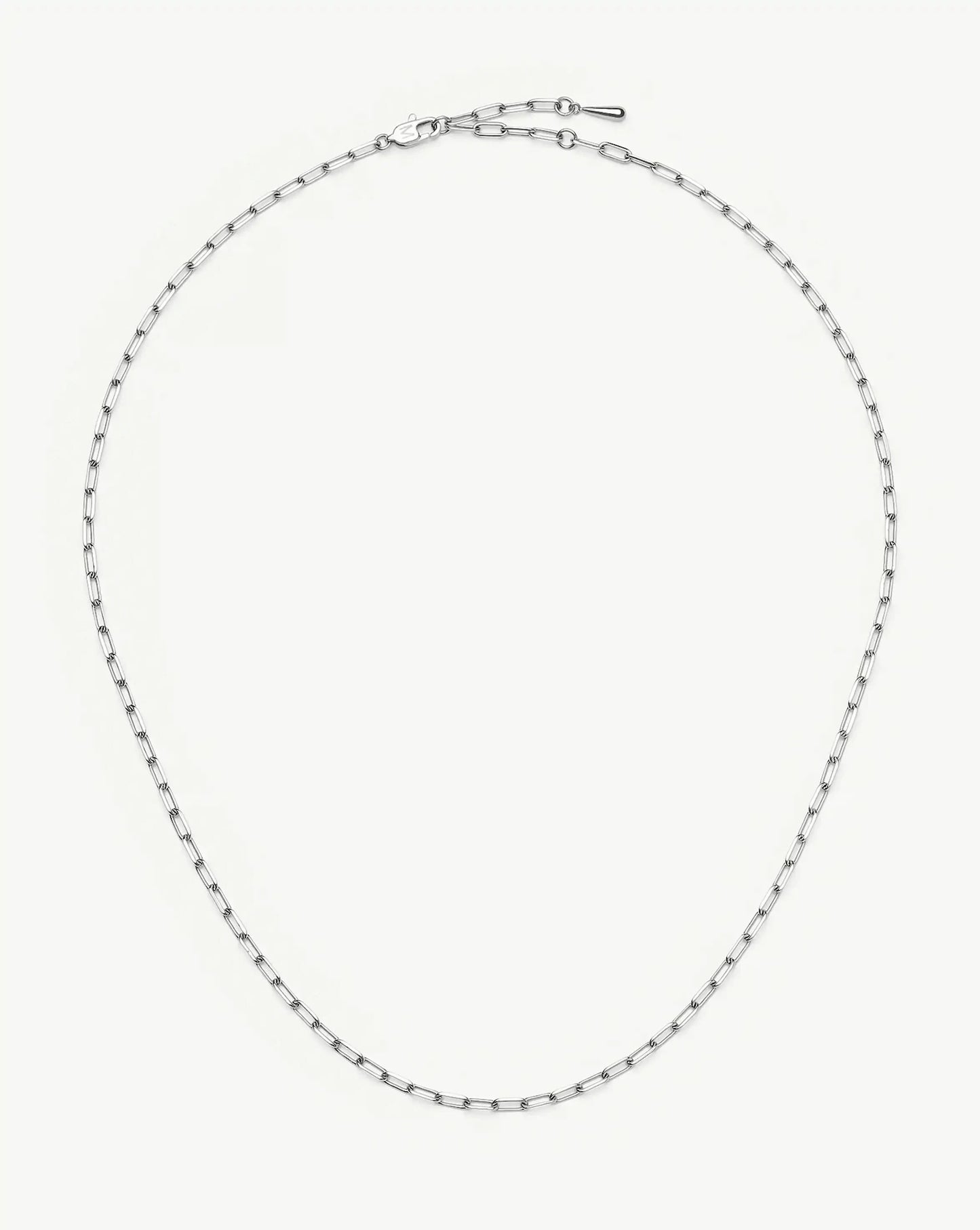 Mini Paperclip Chain Necklace | Platinum Plated