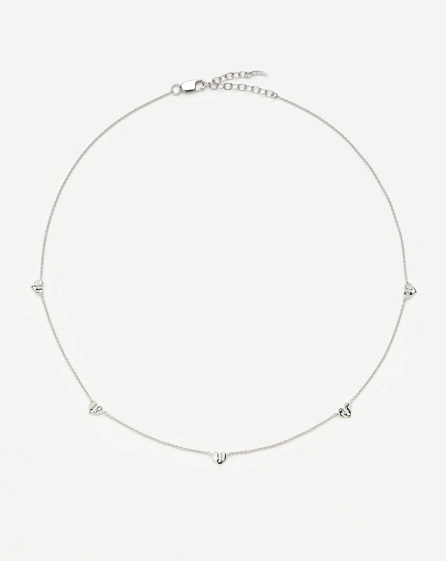 Molten Heart Mini Charm Choker | Sterling Silver