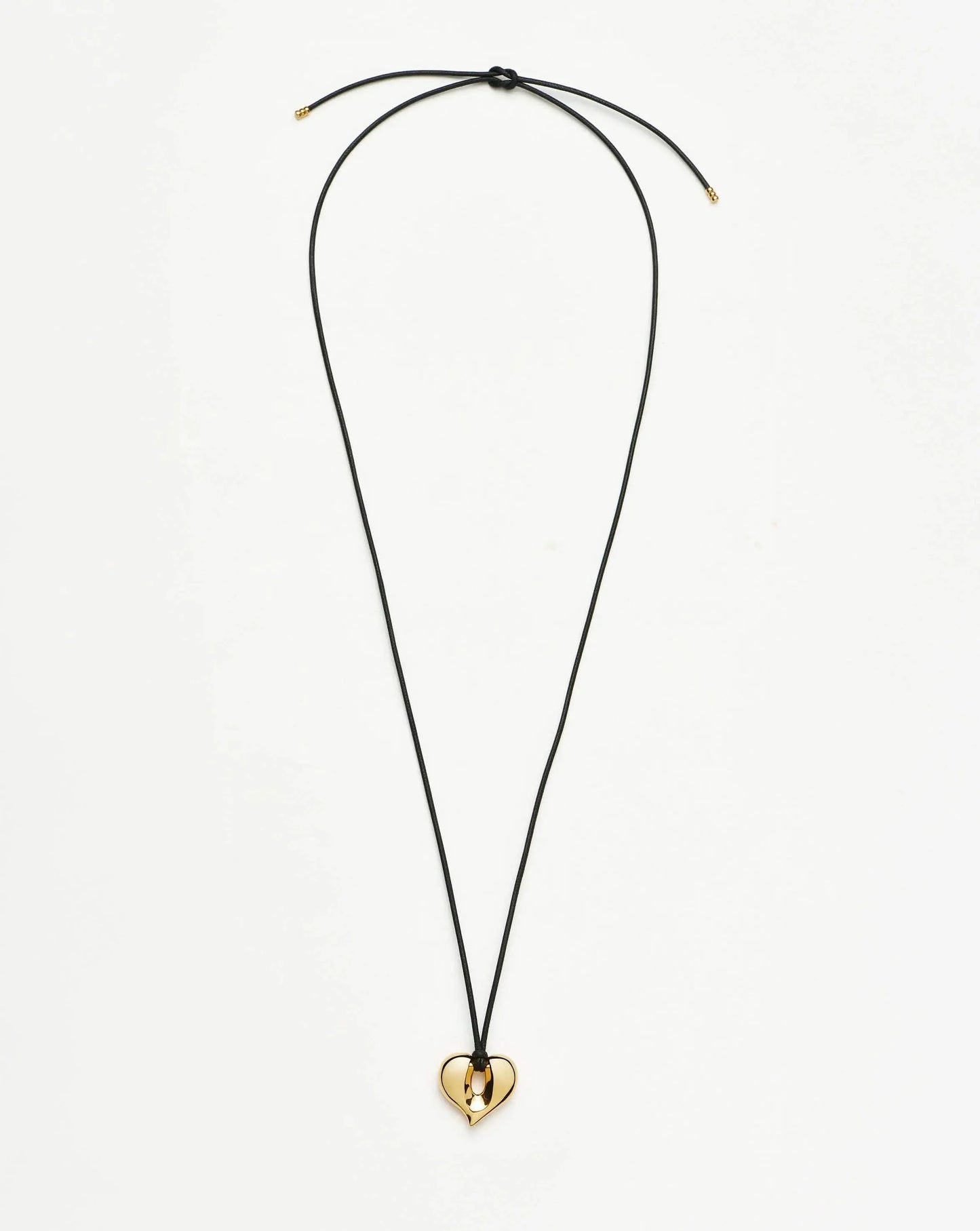 Molten Heart Pendant Cord Necklace | 18k Gold Plated