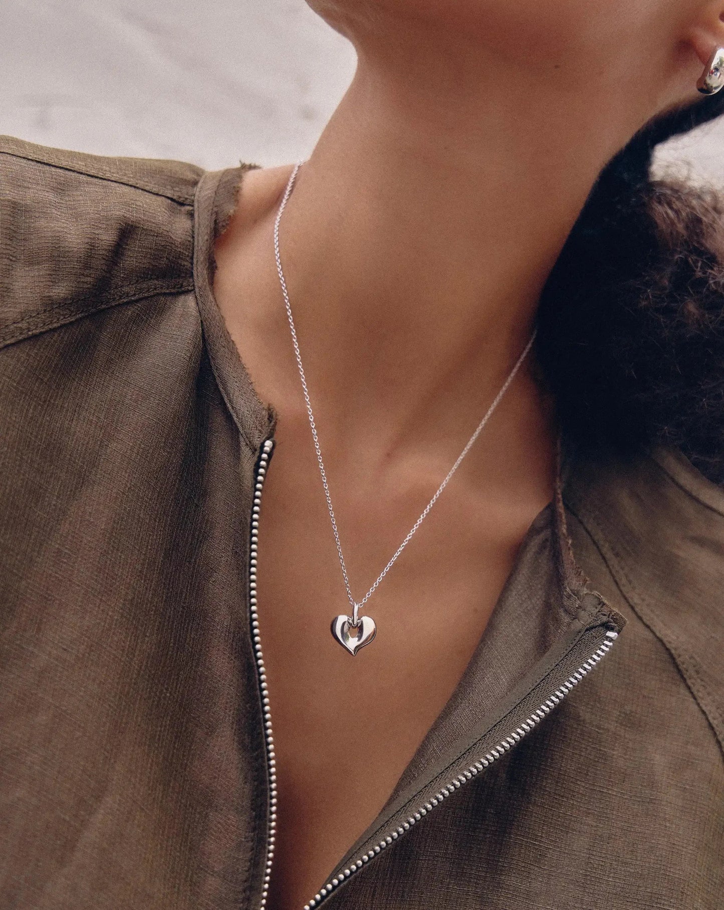 Molten Heart Pendant Necklace | Silver Plated