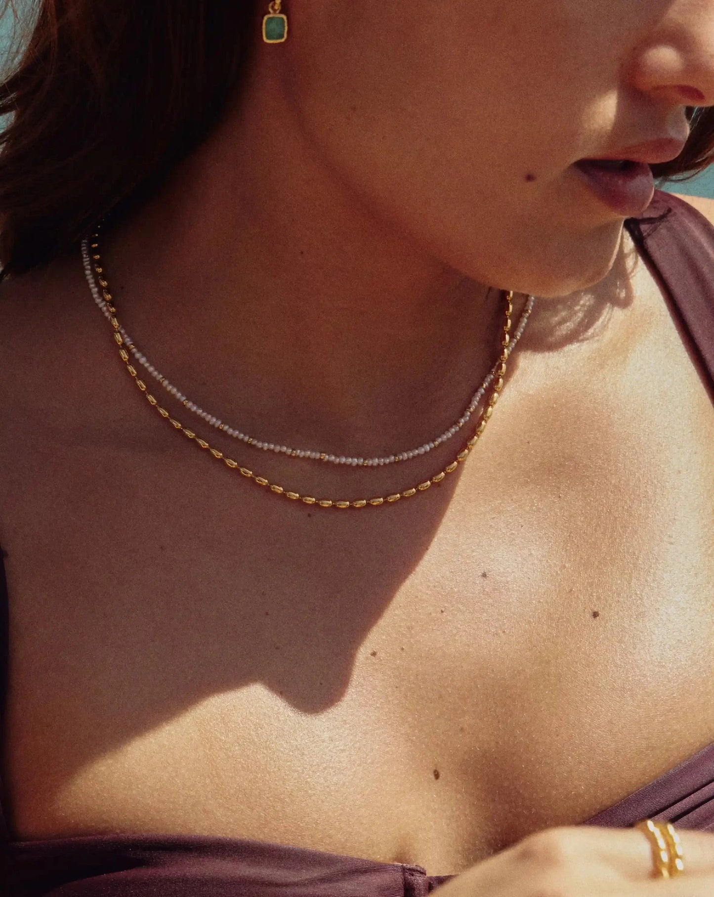 Molten Olive Chain Necklace | 18k Gold Plated