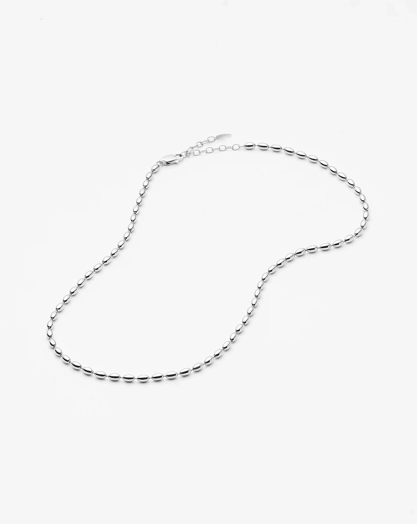 Molten Olive Chain Necklace | Silver Plated