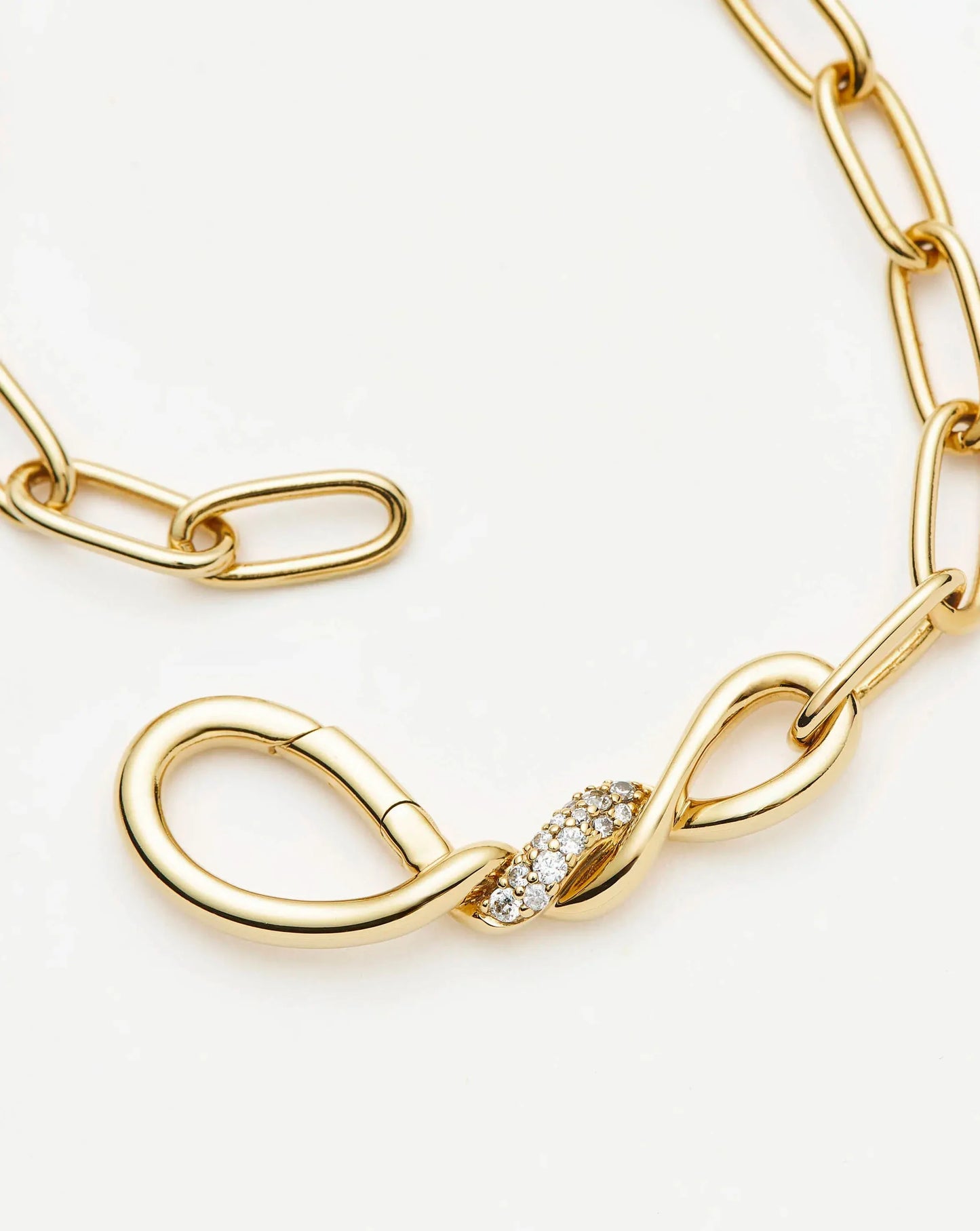 Molten Snow Paperclip Chain Necklace | 18k Gold Plated/Cubic Zirconia