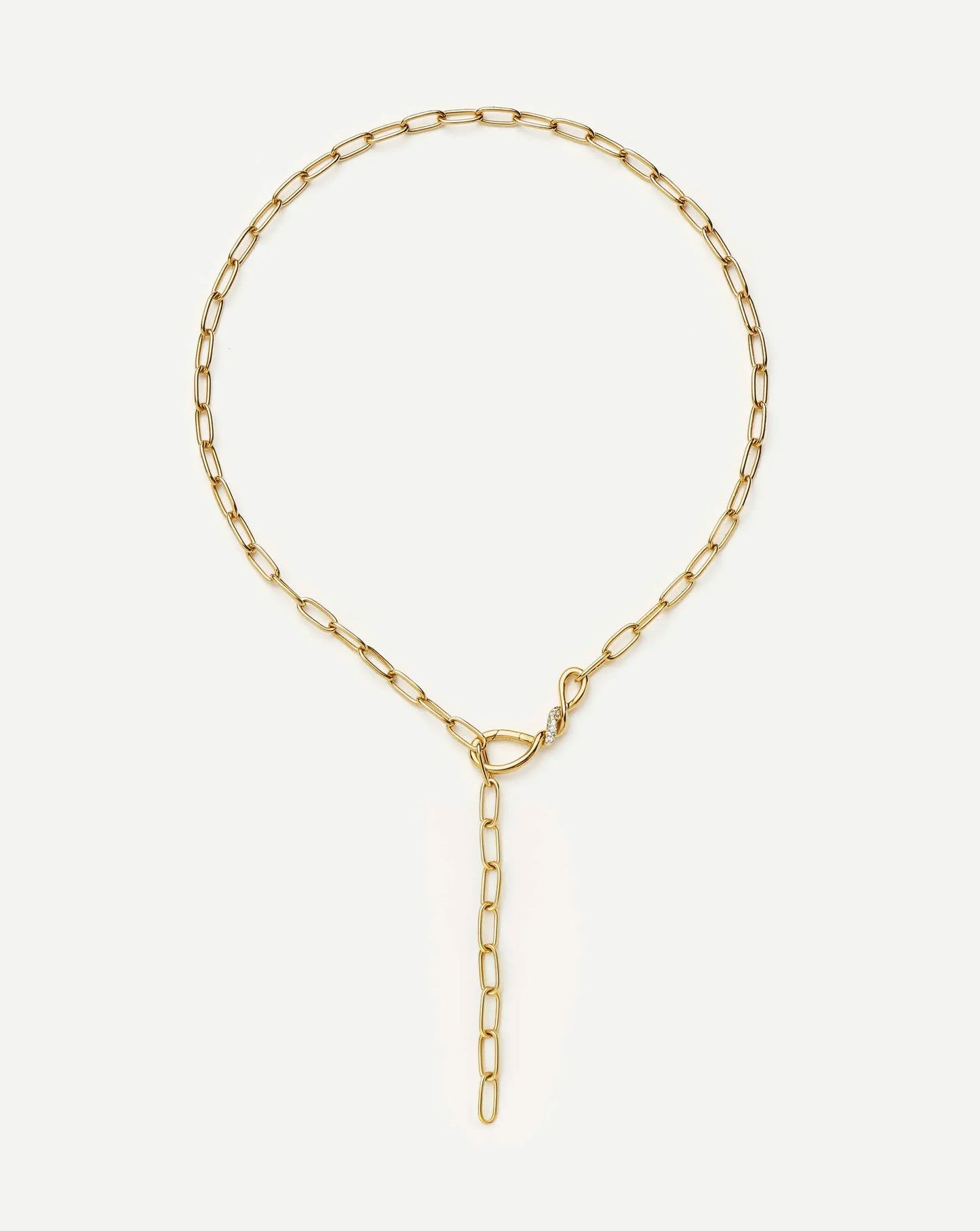 Molten Snow Paperclip Chain Necklace | 18k Gold Plated/Cubic Zirconia
