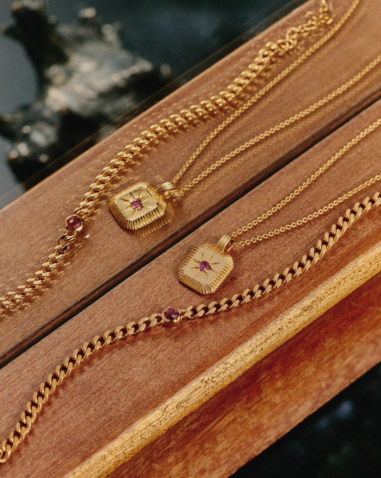 October Birthstone Pendant Necklace | 18k Gold Vermeil/Pink Tourmaline