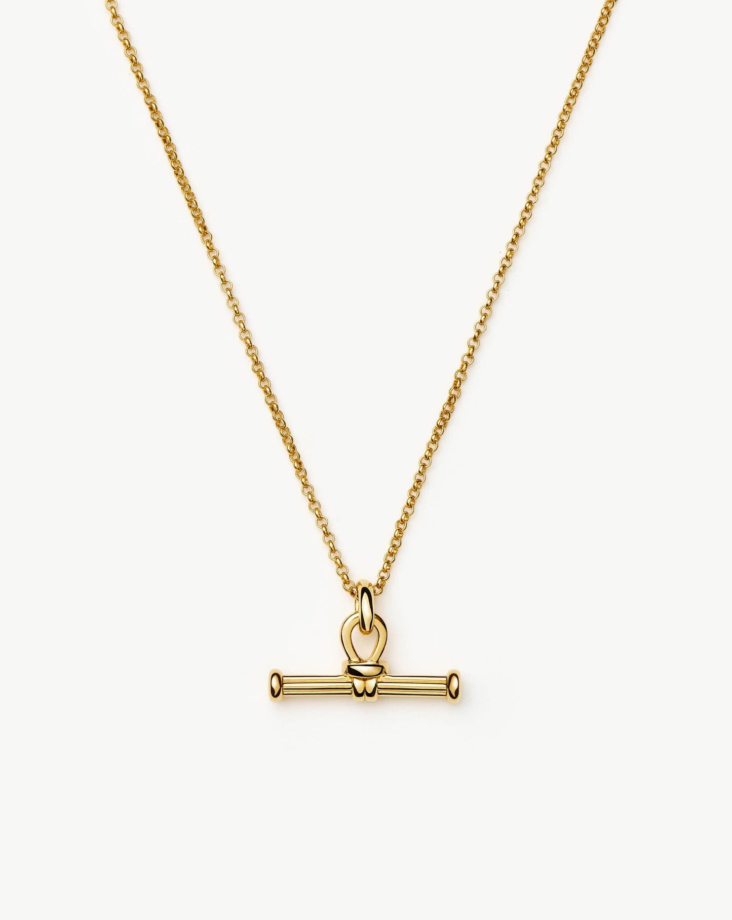 Ridge T-Bar Chain Necklace | 18k Gold Plated