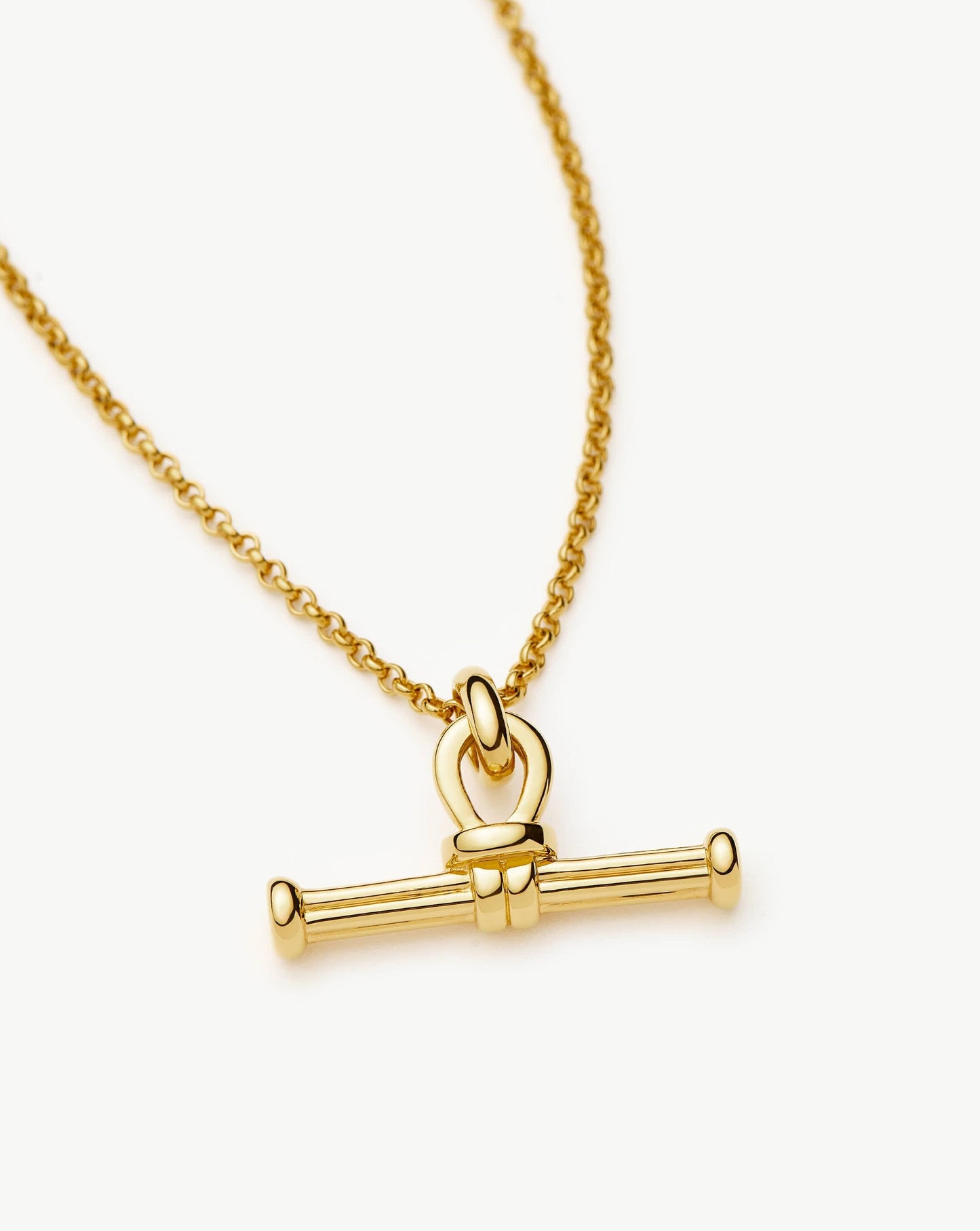 Ridge T-Bar Chain Necklace | 18k Gold Plated