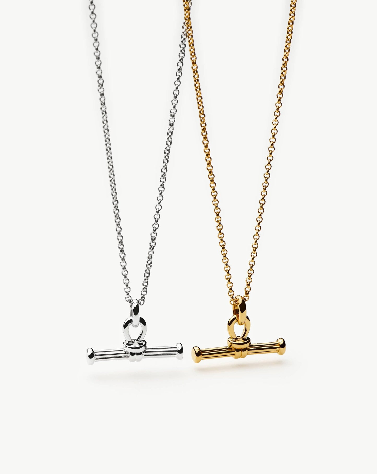 Ridge T-Bar Chain Necklace | 18k Gold Plated