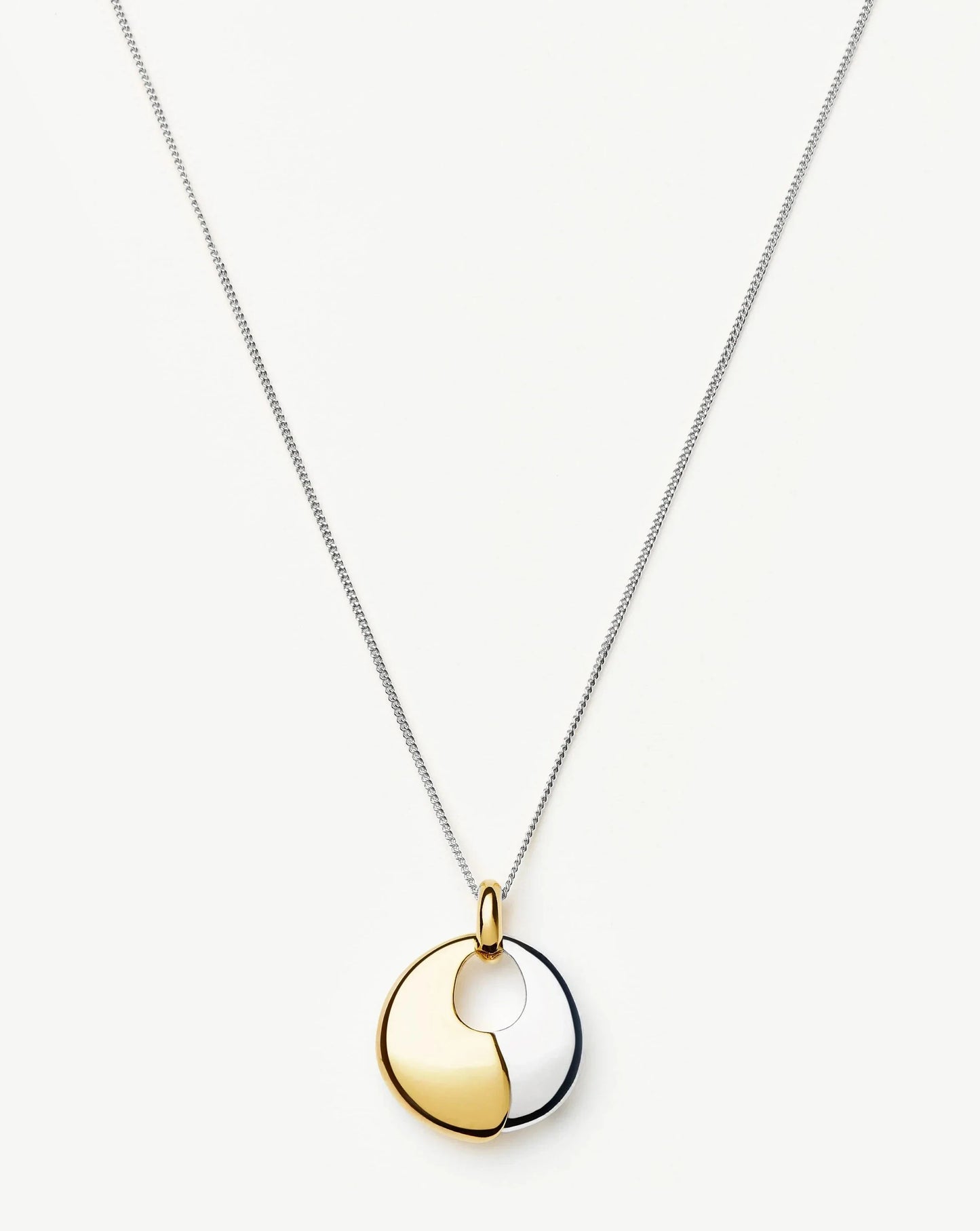 Sculptural Pebble Pendant Necklace Set | Mixed Metal