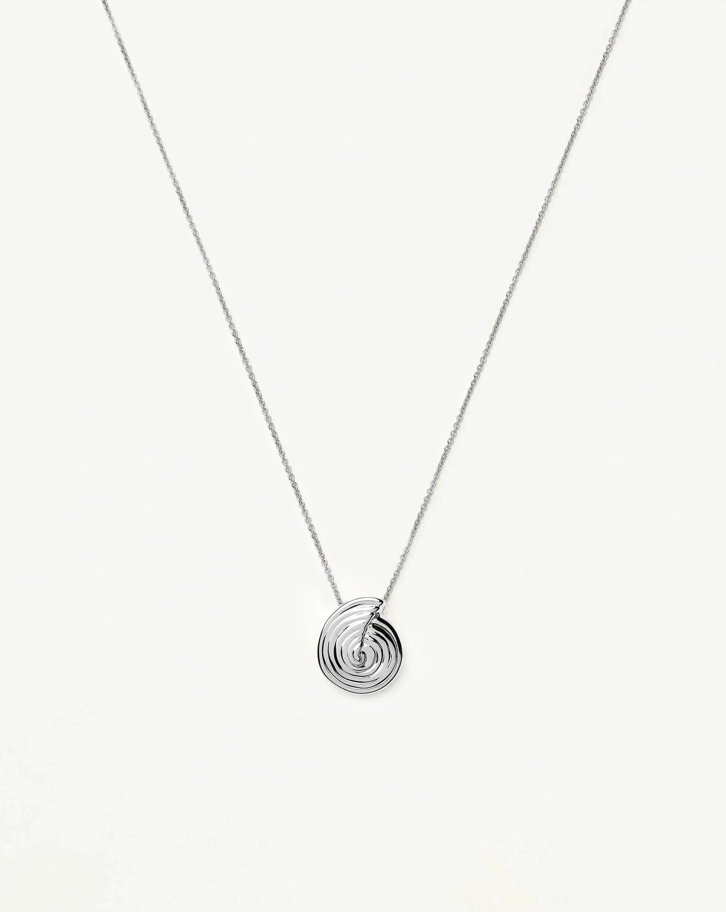 Spiral Mini Pendant Necklace | Silver Plated