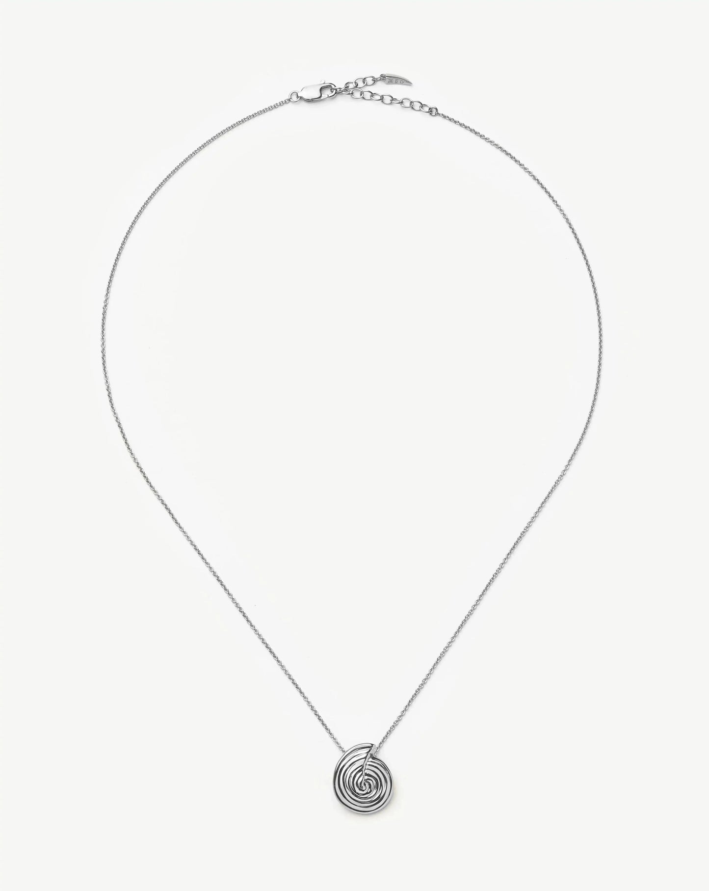 Spiral Mini Pendant Necklace | Silver Plated