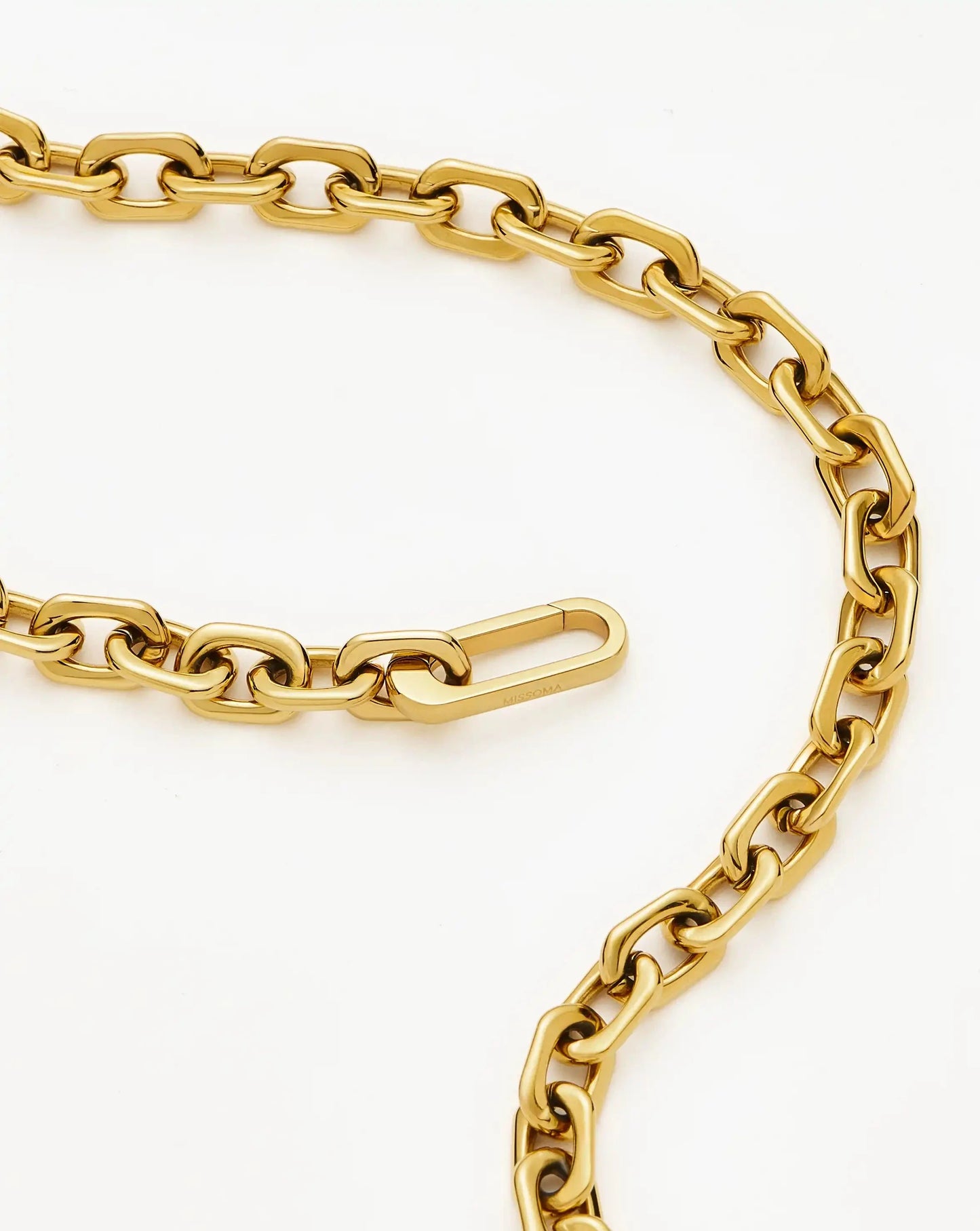 Square Paperclip Chain Necklace | 18k Gold Plated