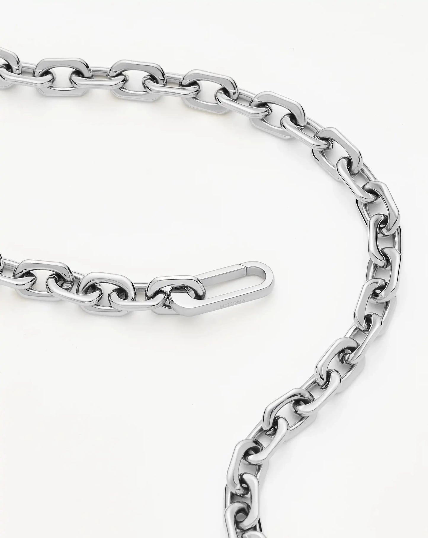 Square Paperclip Chain Necklace | Platinum Plated