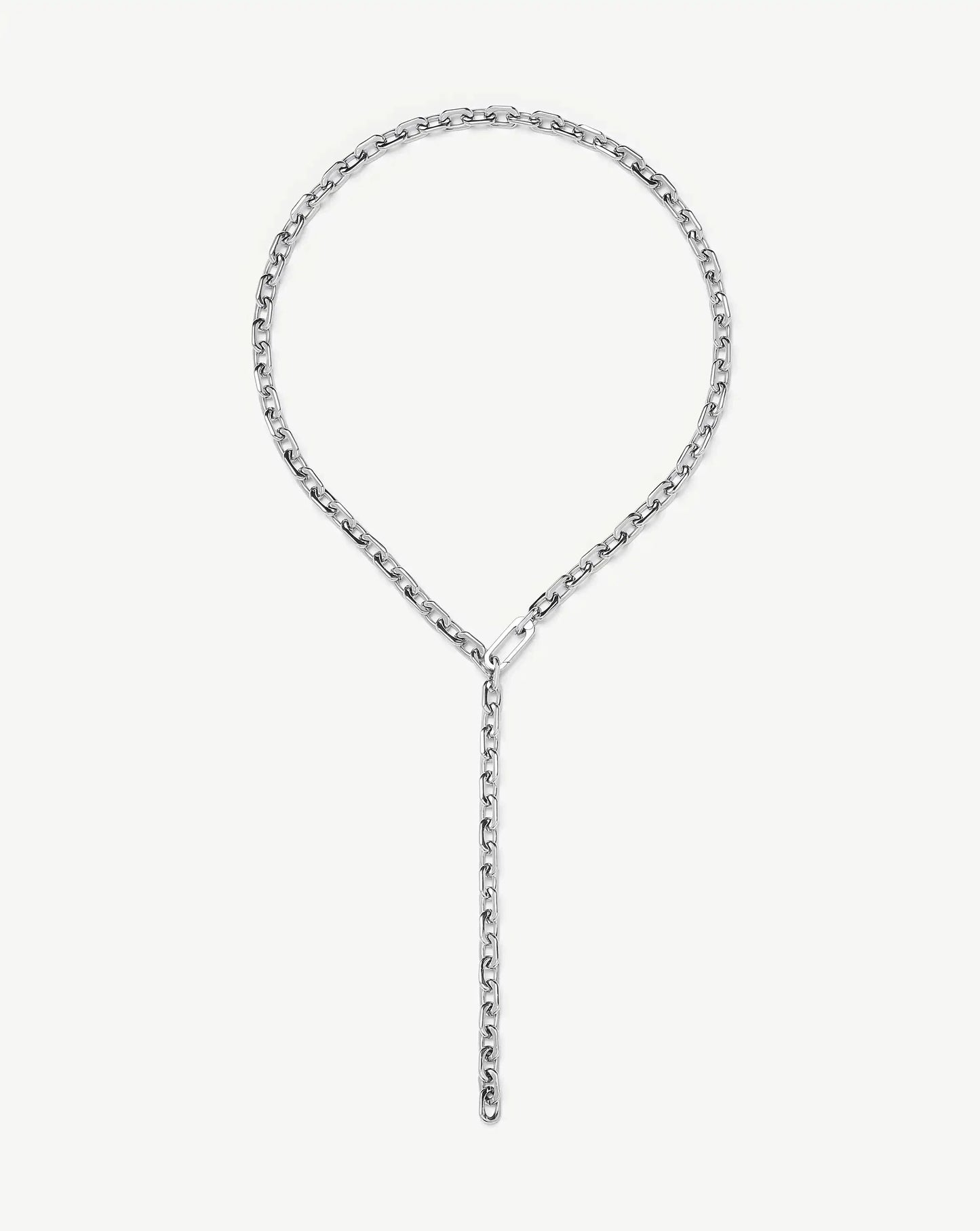 Square Paperclip Chain Necklace | Platinum Plated
