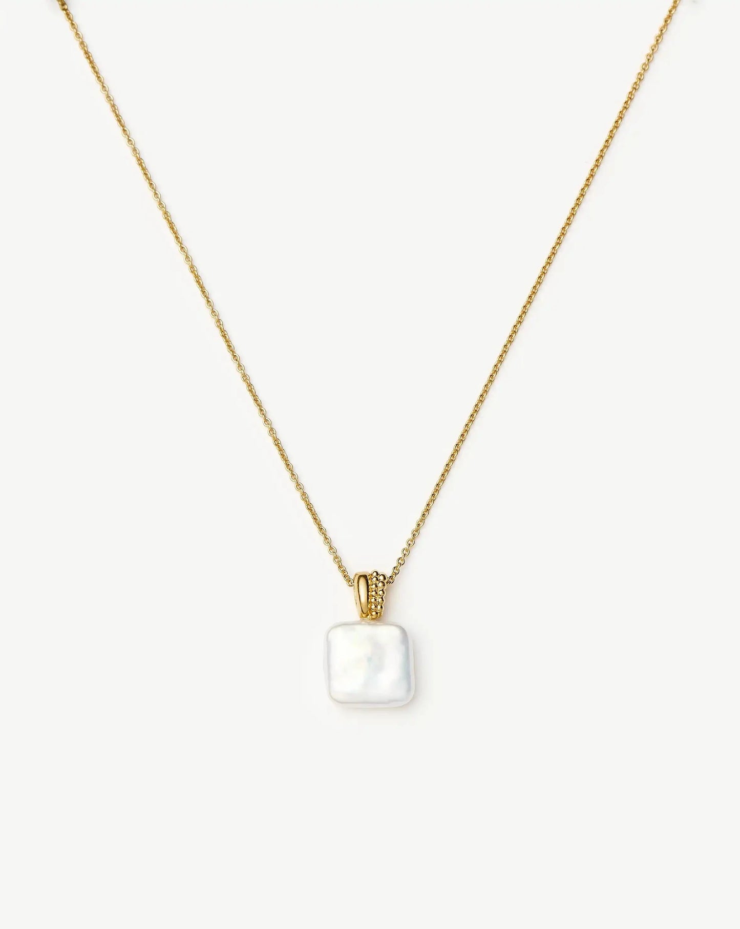 Square Pearl Baya Pendant Necklace | 18k Gold Vermeil/Pearl