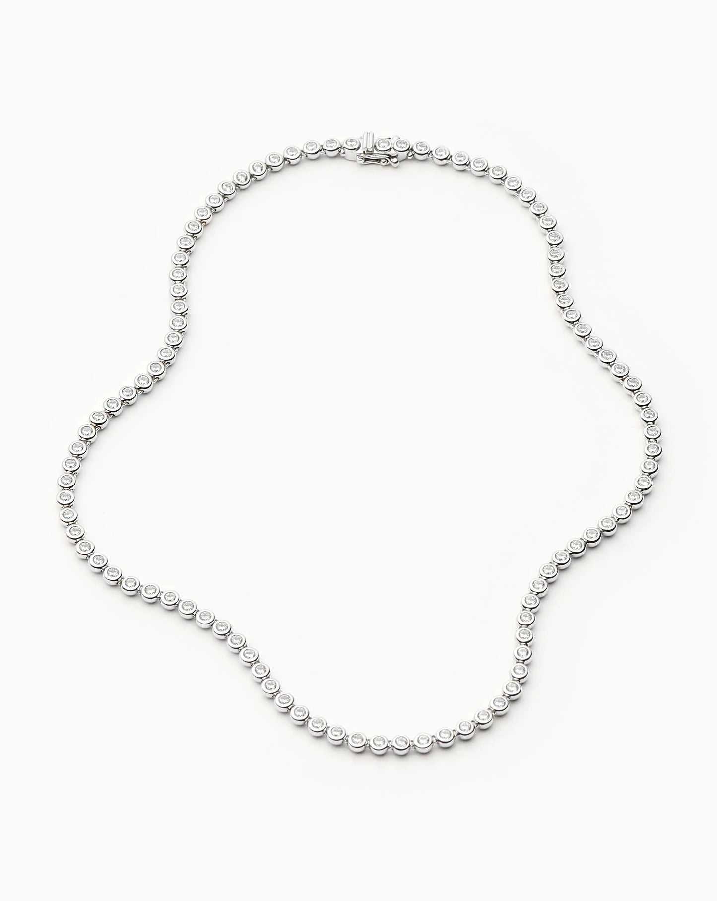 Tennis Round Necklace | Silver Plated/Cubic Zirconia