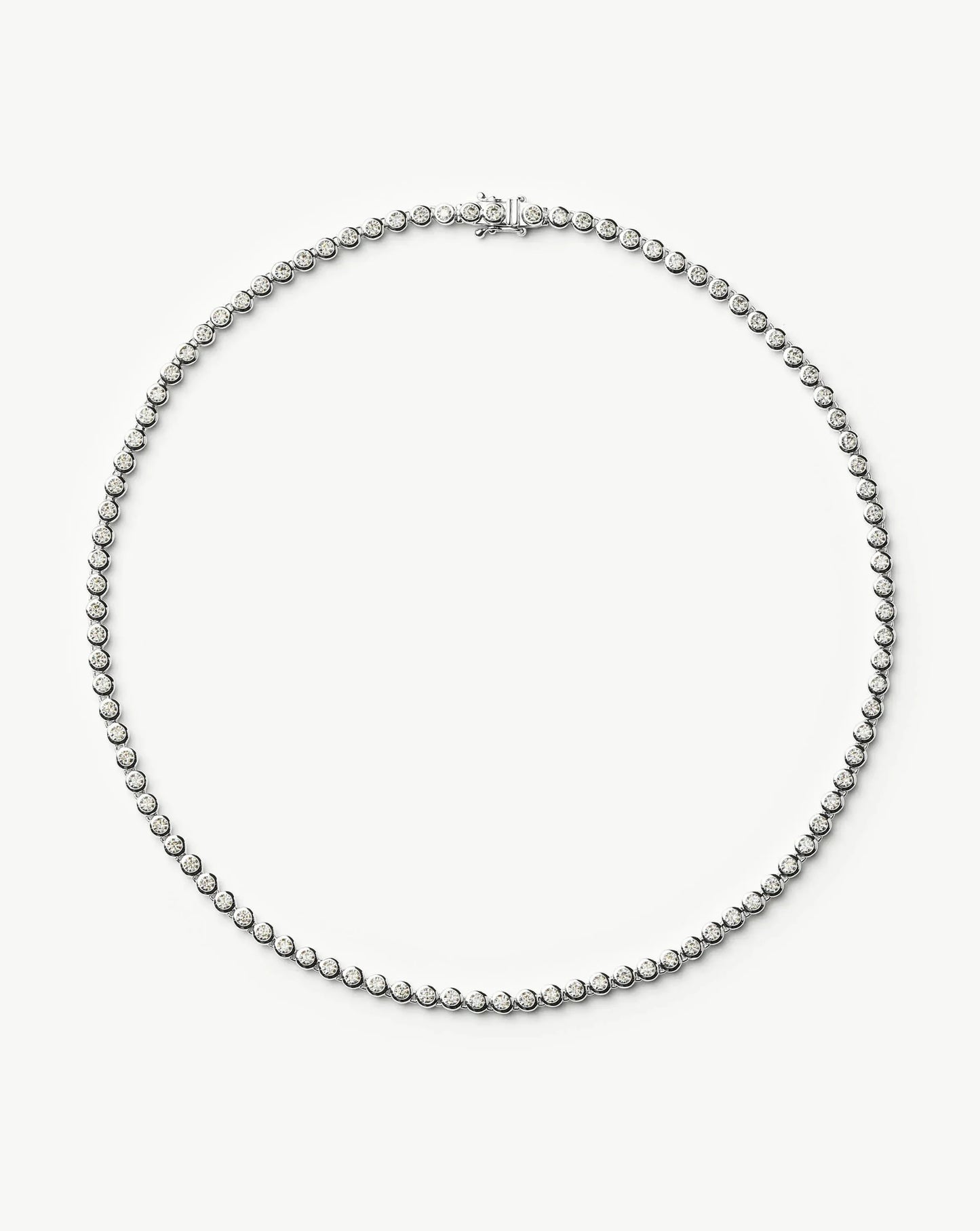 Tennis Round Necklace | Silver Plated/Cubic Zirconia