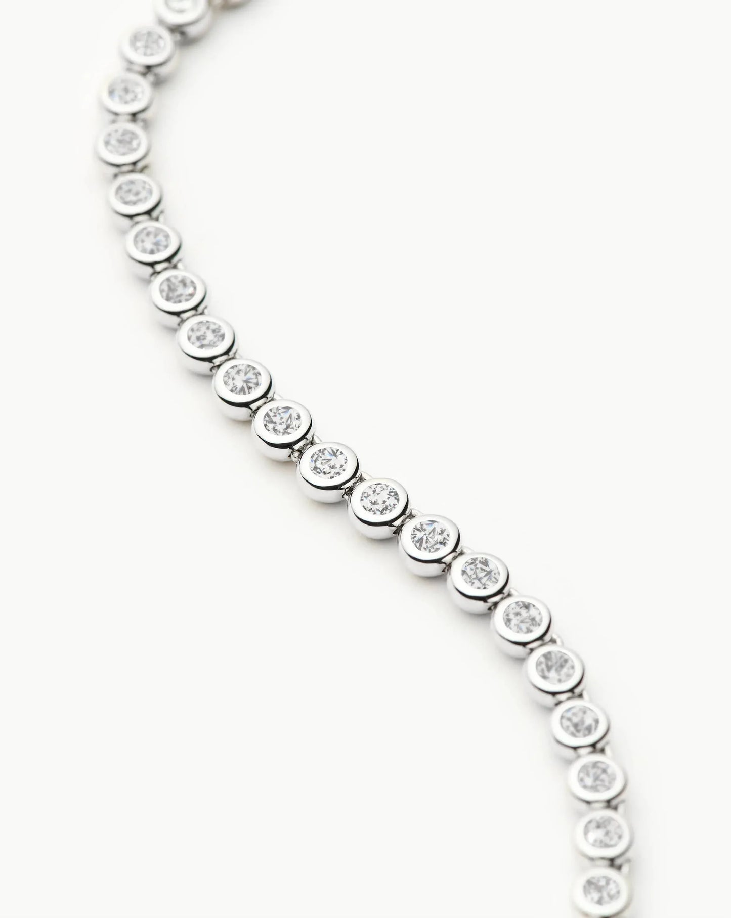 Tennis Round Necklace | Silver Plated/Cubic Zirconia