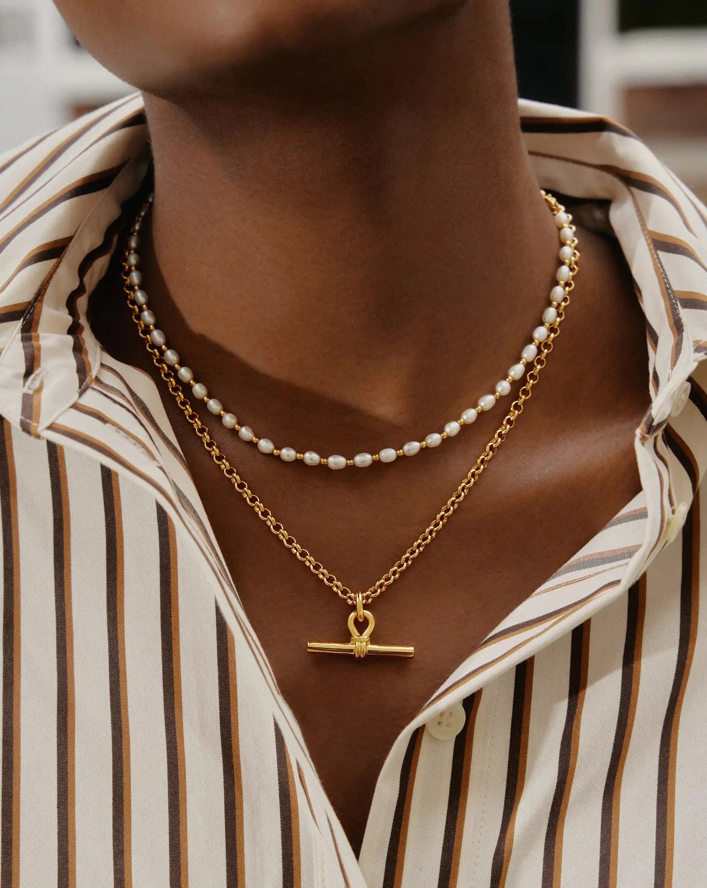 The Andy Pearl Necklace Set | 18k Gold Plated/Pearl