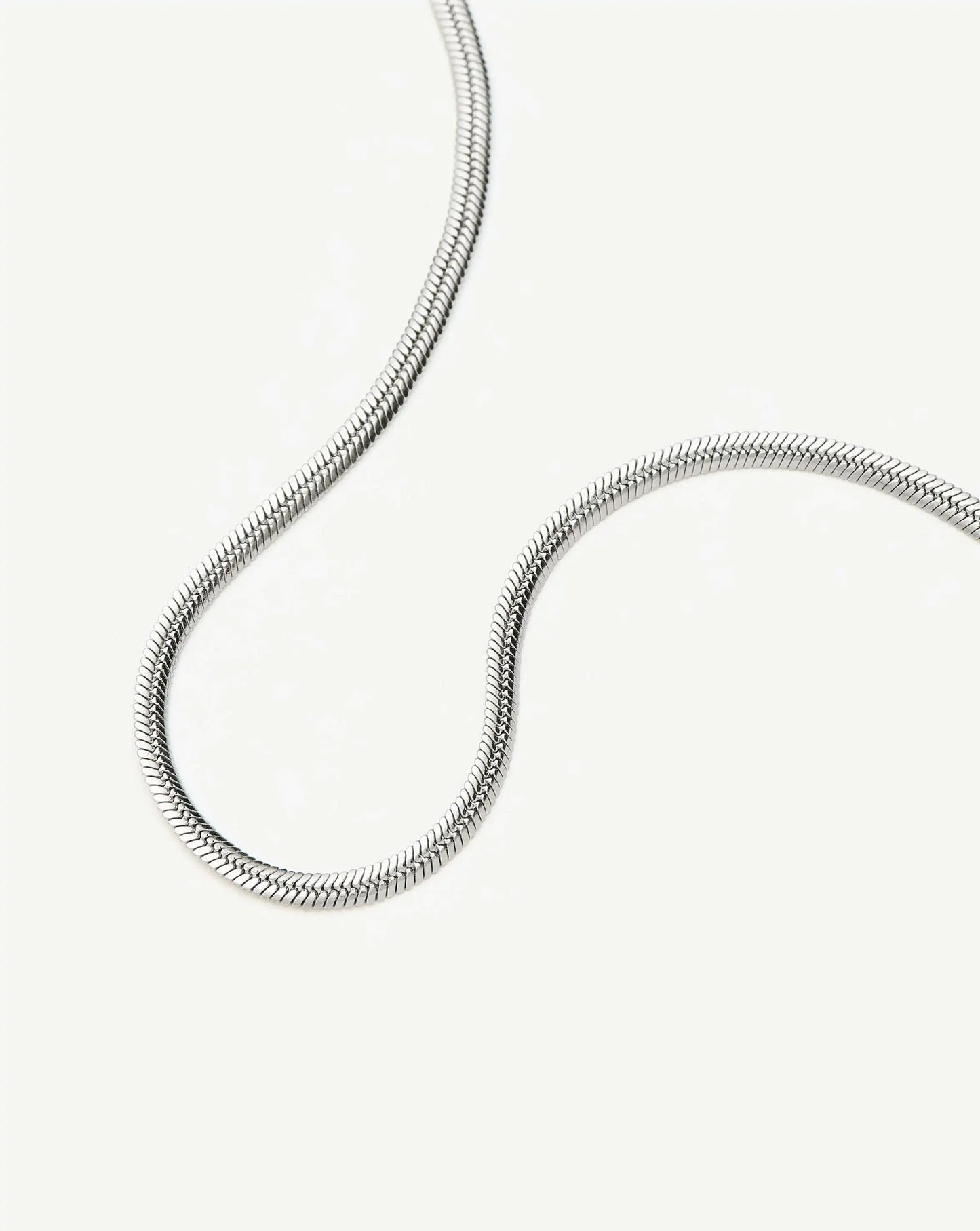 Thin Snake Chain Necklace | Silver Plated